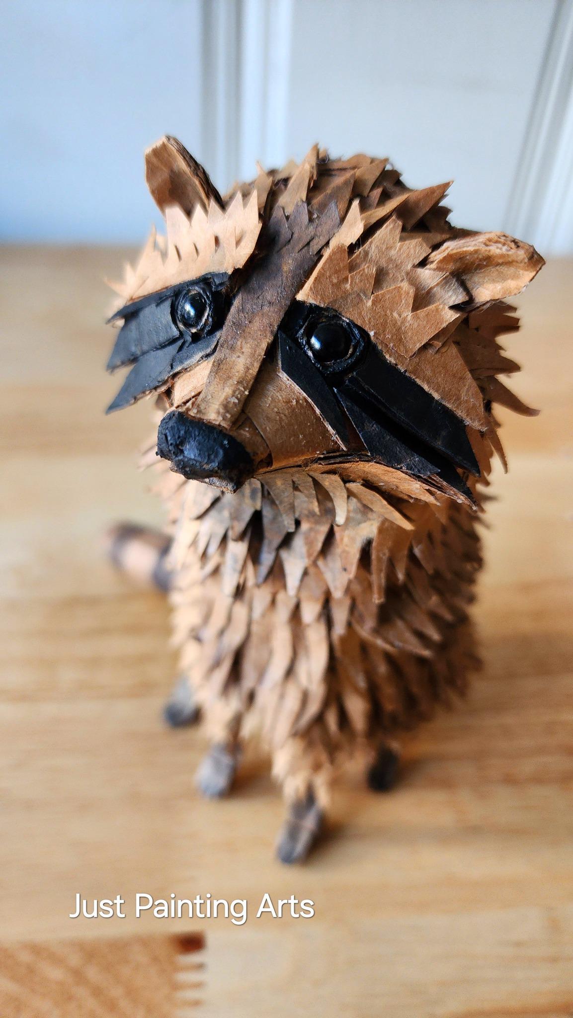 Cardboard Racoon Handmade Cardboard Sculpture - Raccoon (one of a Kind) - Etsy