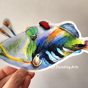 Picasso,Artist picasso triggerfish,Waterproof Vinyl Sticker, Vinyl Decal,Limited Edition Sticker,Laptop Stickers,Tumbler sticker