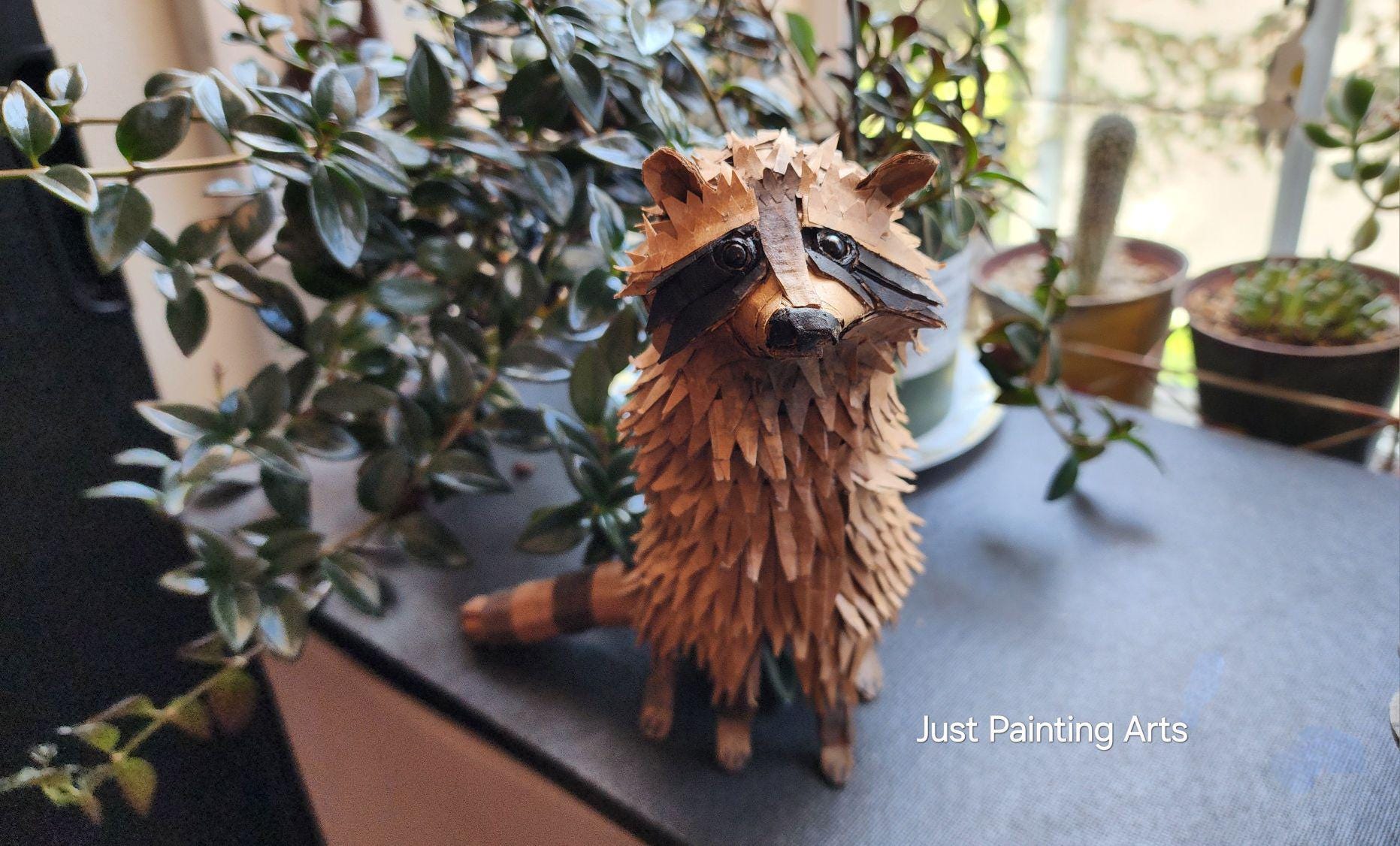 Cardboard Racoon Handmade Cardboard Sculpture - Raccoon (one of a Kind) - Etsy
