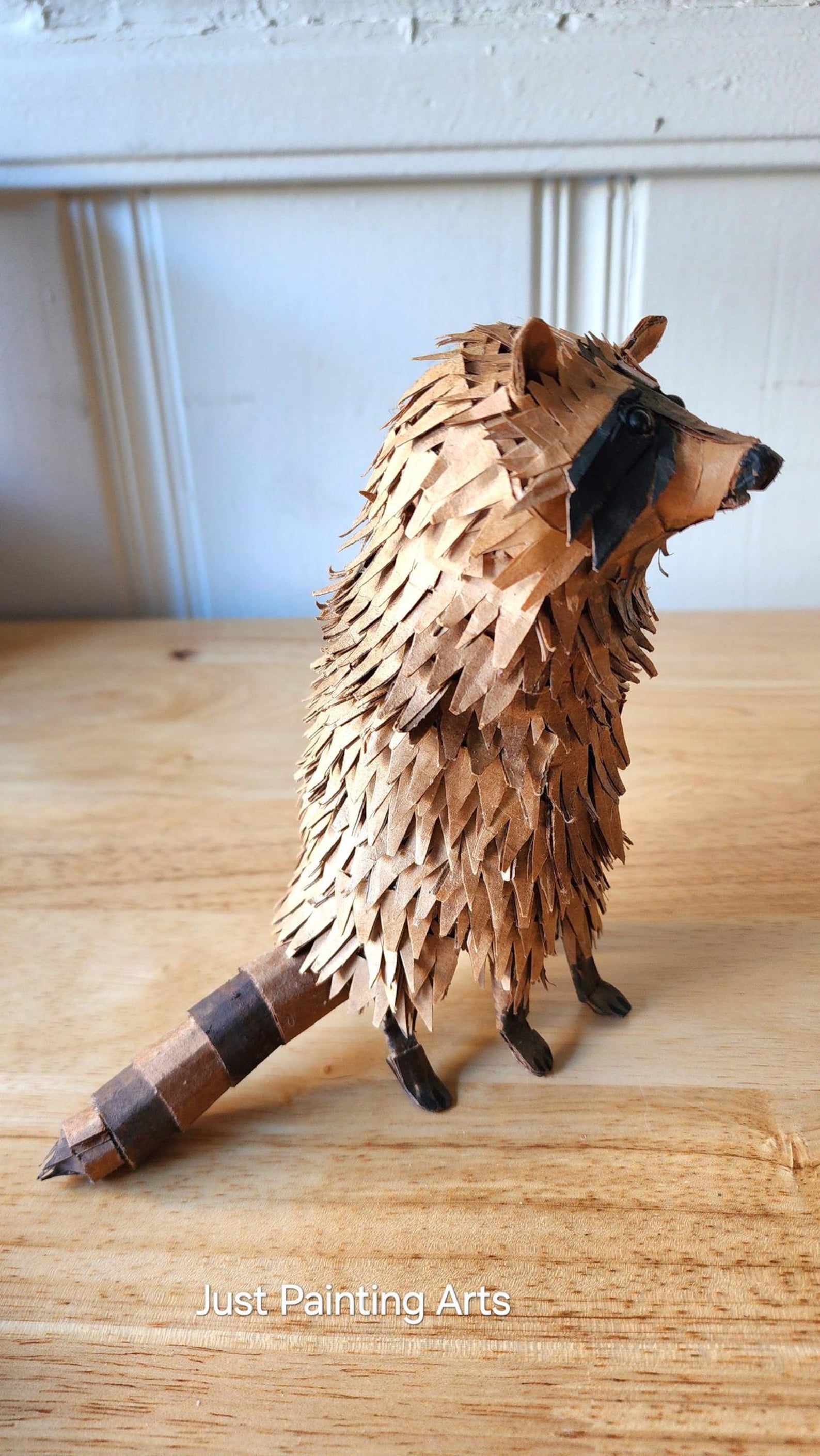 Cardboard Racoon Handmade Cardboard Sculpture - Raccoon (one of a Kind) - Etsy