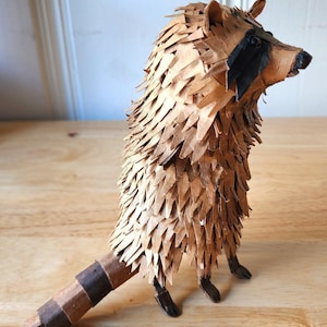 Cardboard Racoon Handmade Cardboard Sculpture - Raccoon (one of a Kind) - Etsy