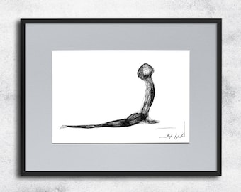 Graphic work No 148 - joga grafika, yoga illustration, black and white art, yoga poster, yoga, modern art, original ink drawing yoga, yogi