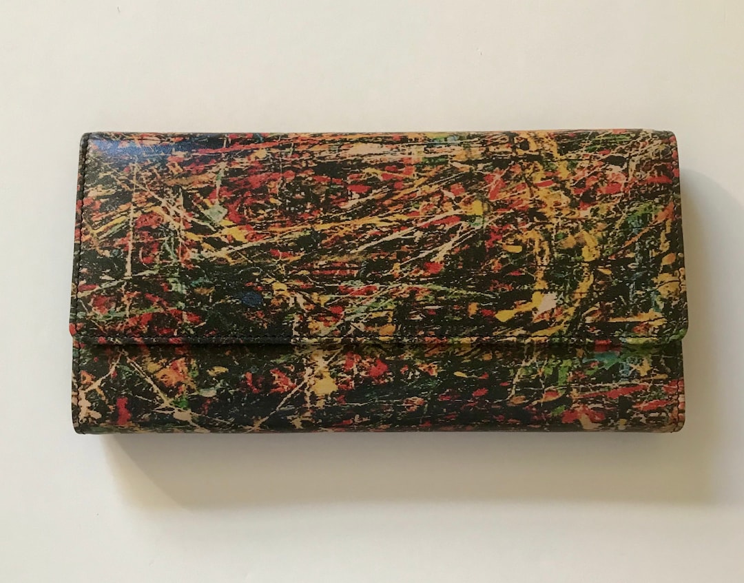 Abstract Art Design Wallet Women's Leather Purse Multi Color ...