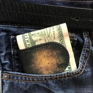 Clip de dinero con abstracto arte oscuro cuero dinero clip con patrón abstracto magnetic Money Clip con arte magnetic Cash Holder