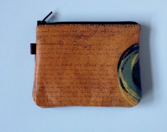 Change purse coin purse Abstract Art wallet Modern Art painting purse Orange change purse zippered change purse Orange wallet