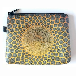 Oro cuero cambio monedero monedero turco patrón étnico patrón cambio bolso oro mosaico diseño con cremallera cambio monedero