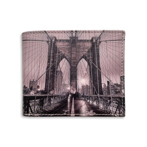 Brooklyn Bridge: Brooklyn Bridge Real Leather Money Clip Wallet