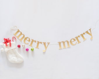 merry merry Christmas garland • christmas banner • decorations for a mantle • holiday decor • Christmas decor • merry Christmas banner