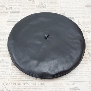 Genuine Leather Tam French Beret, Many Colors, Made in USA