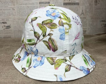 Floral Patch 100% Linen Bucket Hat (S/M)