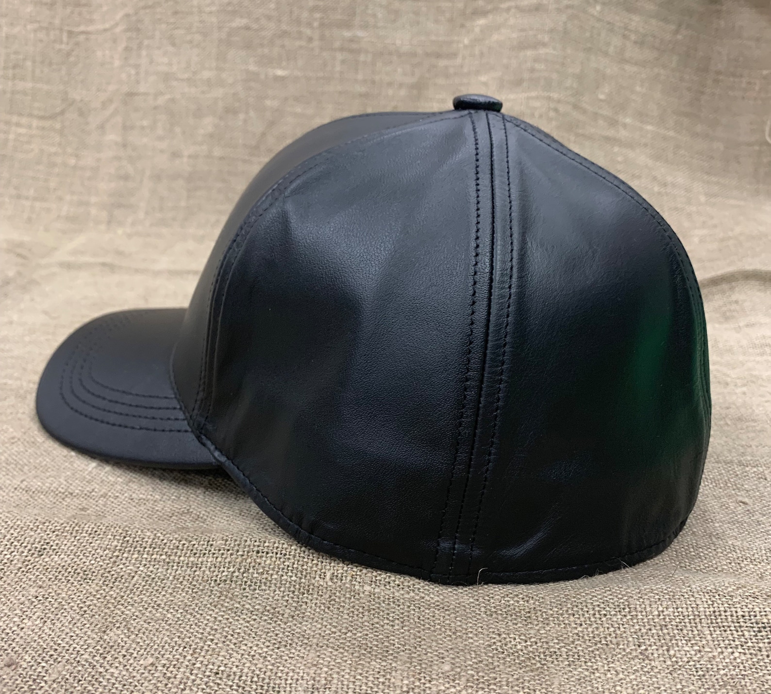 Leather Baseball Cap Fitted M-XXL Size Made in USA Fitted - Etsy