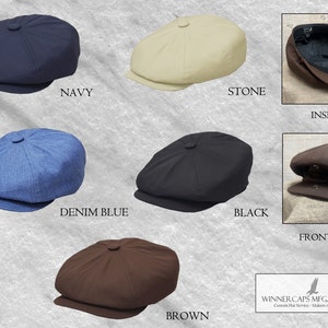 Emstate Eco Twill Slim Apple 8 Panel Newsboy Cap, Made in USA, Baker Boy Cap, Organic, Recycled image 3