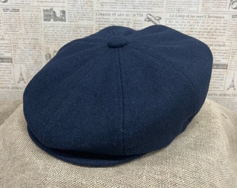 Wool Slim Apple Newsboy Cap - Made in USA- Size S/M, L/XL, XXL