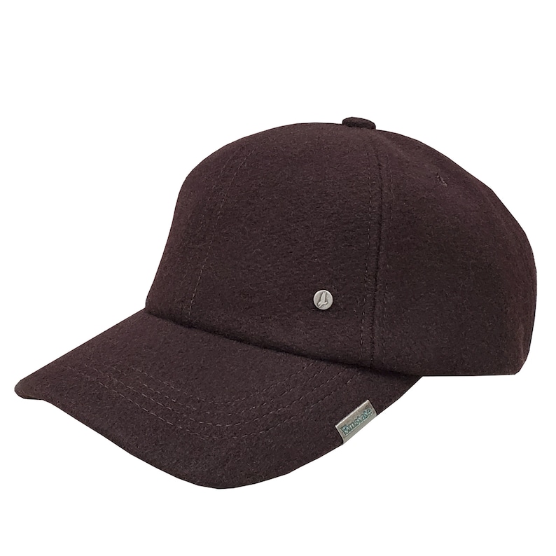 Emstate Melton Wool Baseball Cap, Made in USA, Various Colors, Unisex Baseball Cap, Warm Baseball Cap Brown