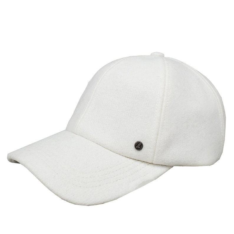 Emstate Melton Wool Baseball Cap, Made in USA, Various Colors, Unisex Baseball Cap, Warm Baseball Cap Off-white