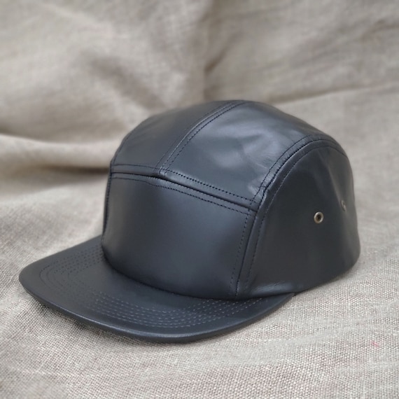 Leather Five Panel Camp Caps Made in USA Cowhide or Suede Etsy Canada