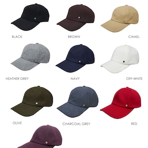 Emstate Melton Wool Baseball Cap, Made in USA, Various Colors, Unisex Baseball Cap, Warm Baseball Cap image 2