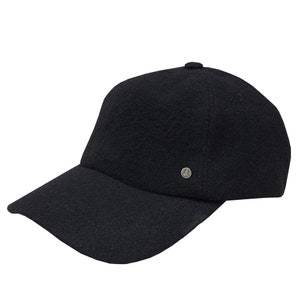 Emstate Melton Wool Baseball Cap, Made in USA, Various Colors, Unisex Baseball Cap, Warm Baseball Cap Black