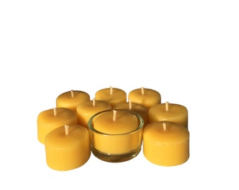 Hand Poured Beeswax Candle - Tea Lights (pack of 10)