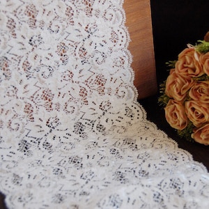 stretch Lace,Beautiful vintage style Ivory lace,one yard Cute lace,Accessories,Stretch lace for handmade items