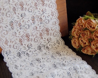 stretch Lace,Beautiful vintage style Ivory lace,one yard Cute lace,Accessories,Stretch lace for handmade items