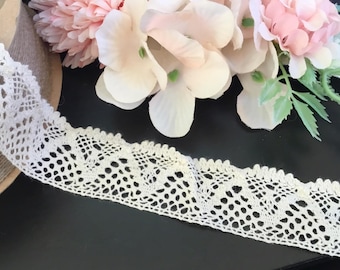 Two yards Crame cotton lace,2 yards Cute lace,Accessories,Crame lace,light beige lace for handmade items,kawaii diy lace