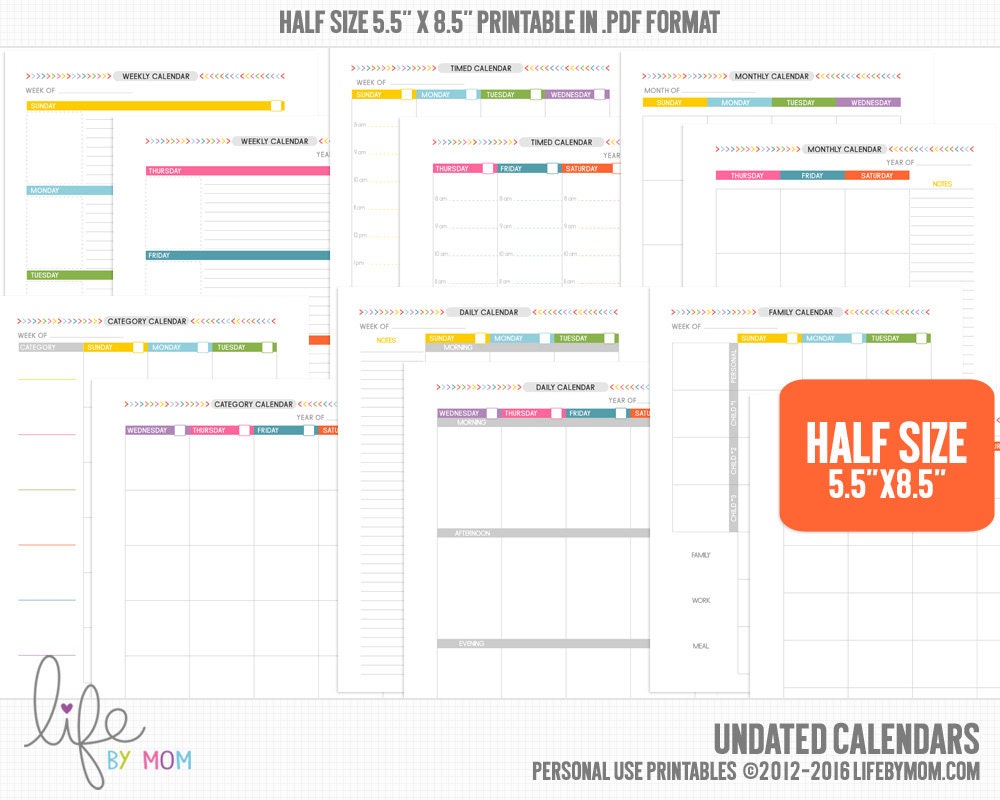 Free Printable 5 X 8 Planner Pages