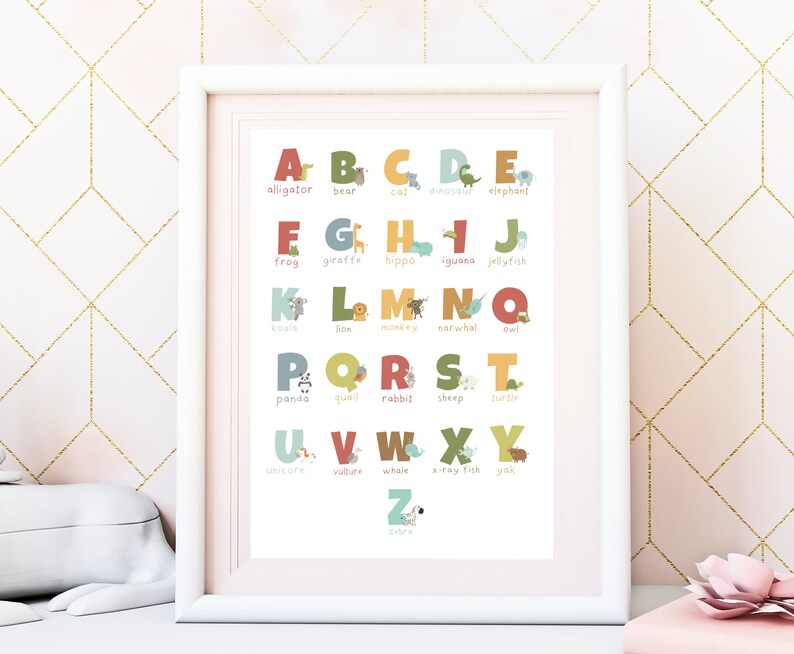 Colorful Animal Alphabet Poster for Classroom Nursery or Play - Etsy