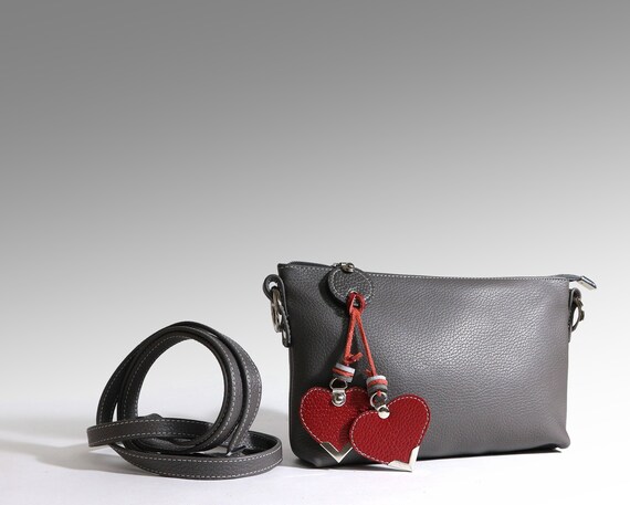 Red Hearts Handbag Decoration Leather Bag Charm 6 Etsy