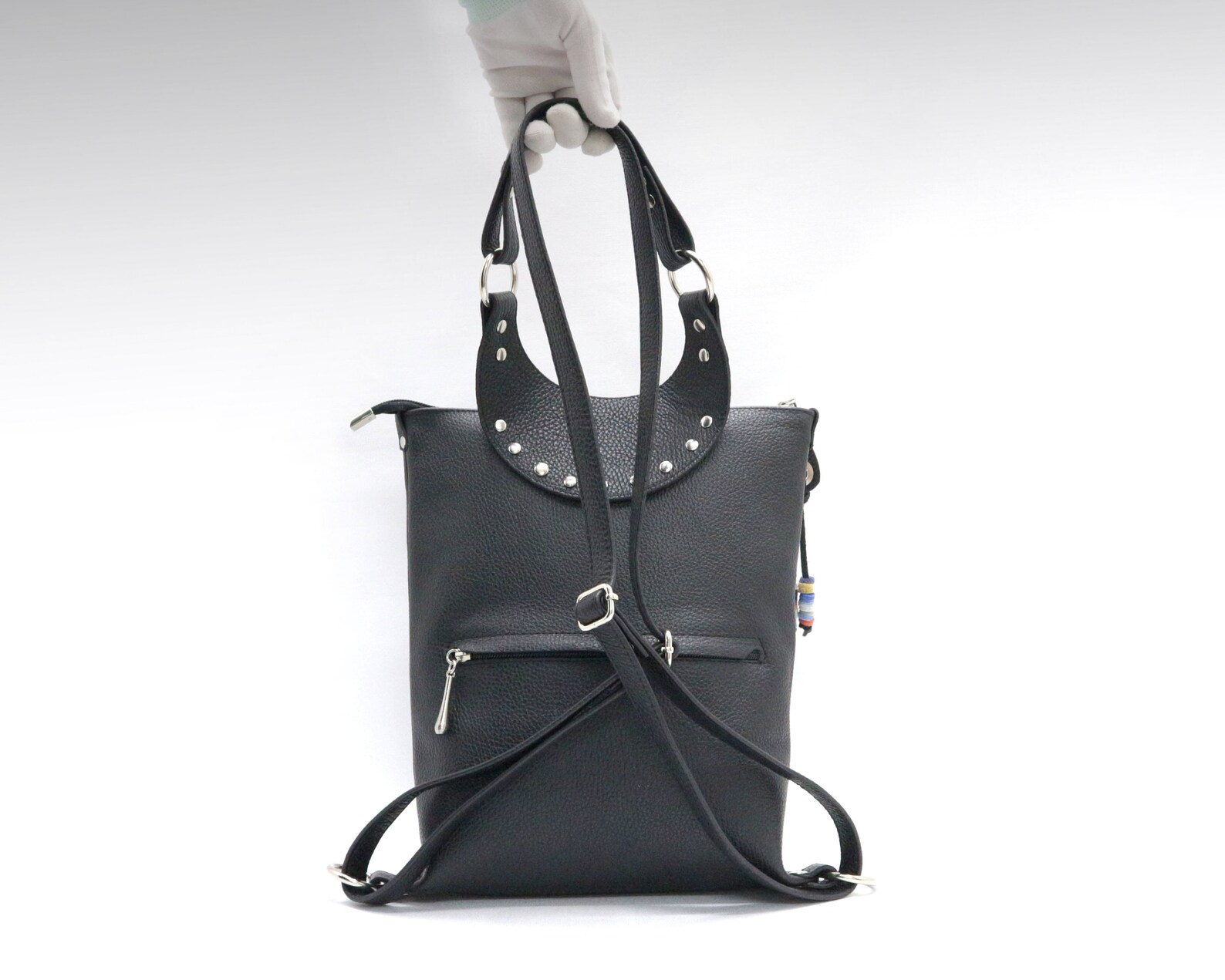 Laptop Backpack Leather Women Shoulder Bag Black Leather Etsy