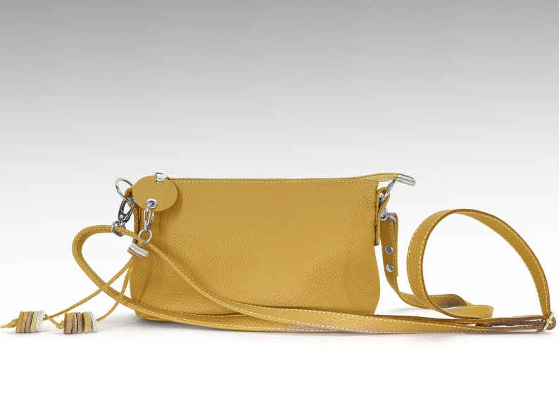 Small crossbody Leather bag yellow women leather purse Etsy