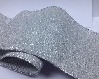 4 Inch Shimmery Elastic, Silver or Gold Waistband, Craft Supplies