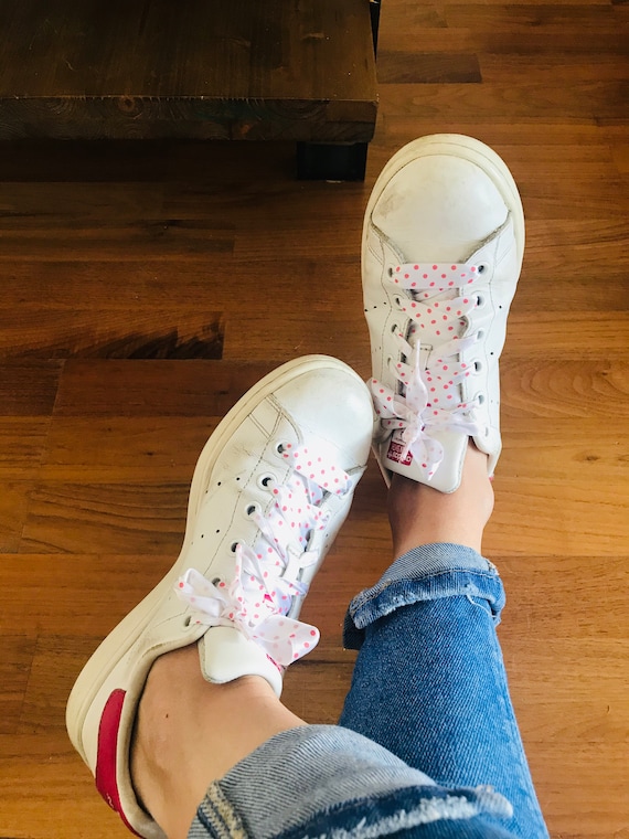 Lacci delle scarpe a pois lacci rosa lacci carini lunghi 45 pollici Etsy Italia