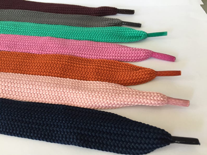 Ribbon Shoelaces Polyester Webbing Cord Polyester Shoelaces 1 inch wide Polyester Shoelaces