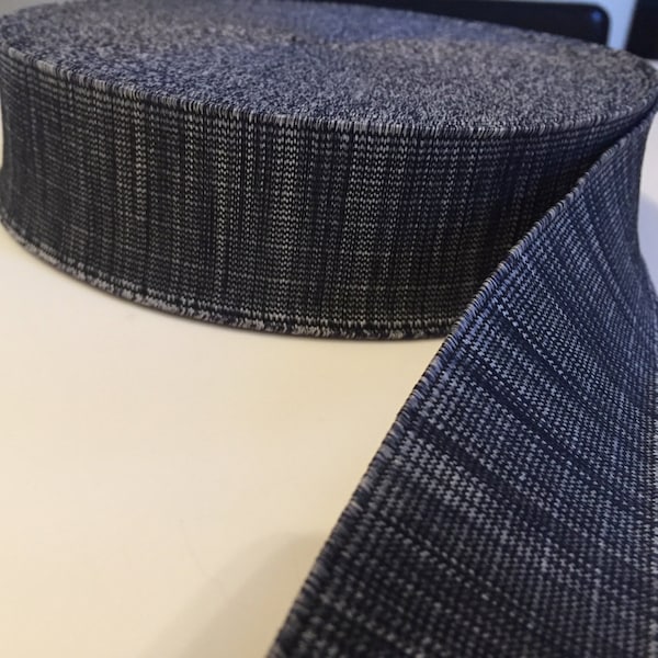 Indigo Denim Look Elastic Band, 38mm Wide, Craft Supplies
