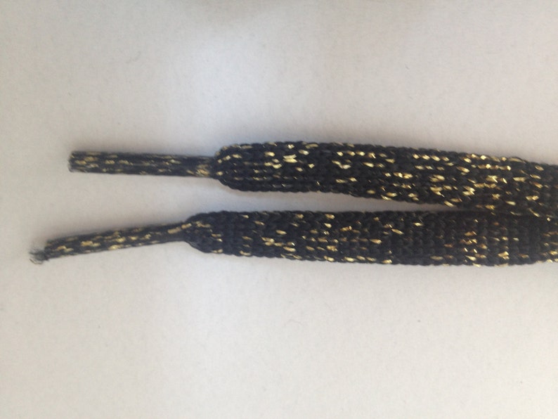 Extra Long Gold Glitter Shoelace, Chanel Shoelaces, Shoelaces for