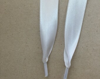 White Satin Ribbon Shoelaces, Wedding Accessories (120 cm)
