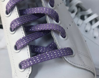 Violet Glitter Shoelaces, Shimmering Sneaker Laces (45 inches)