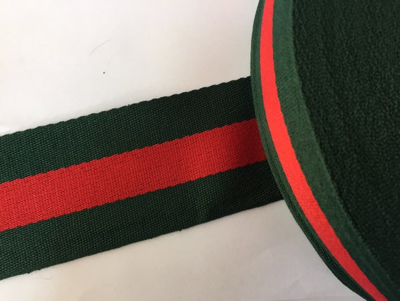 1.6 green and red striped gucci style trim gucci | Etsy