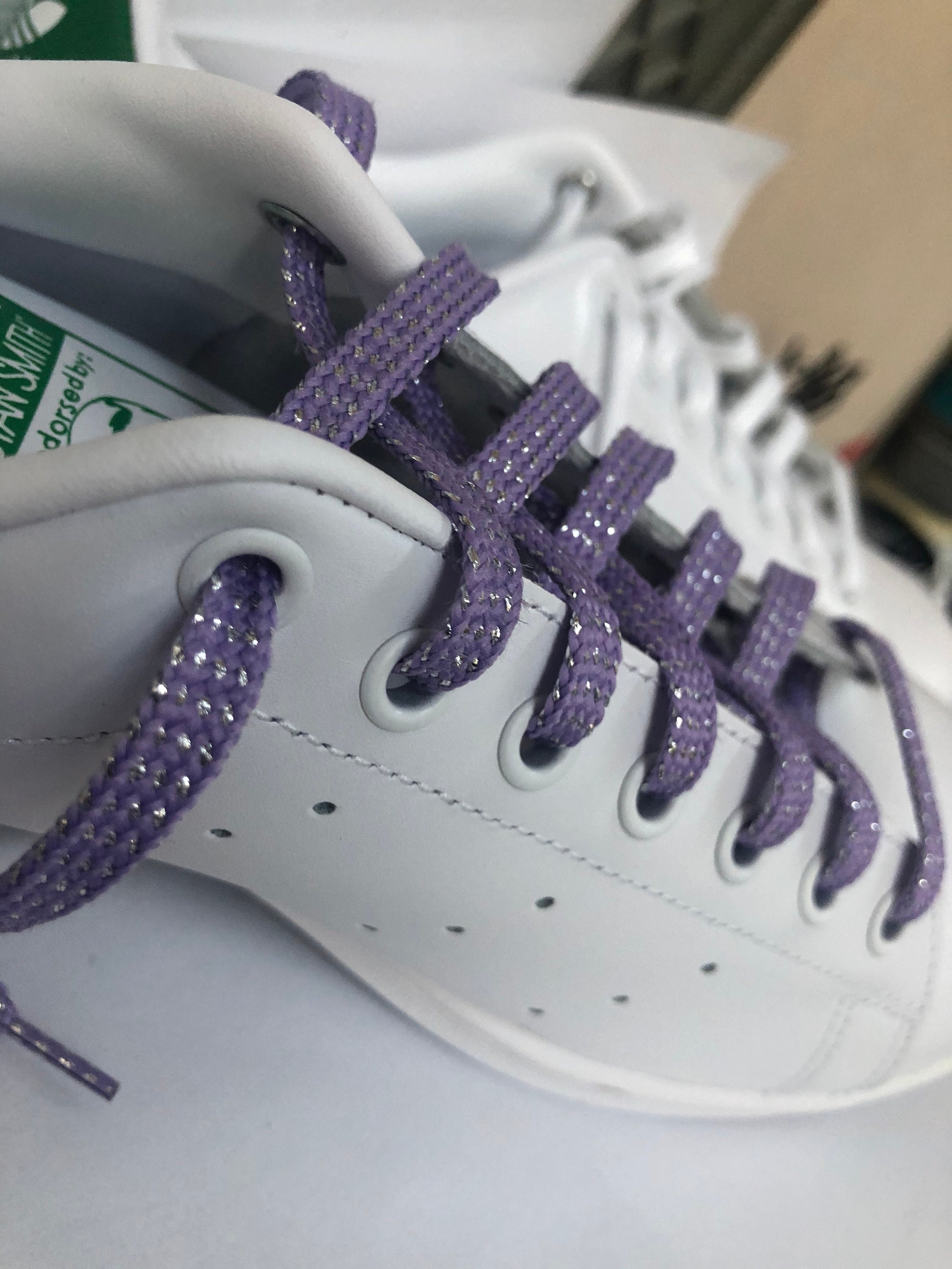 Glitter Shoelaces Violet Shoelaces Cute Shoelaces 45 Inches Etsy UK