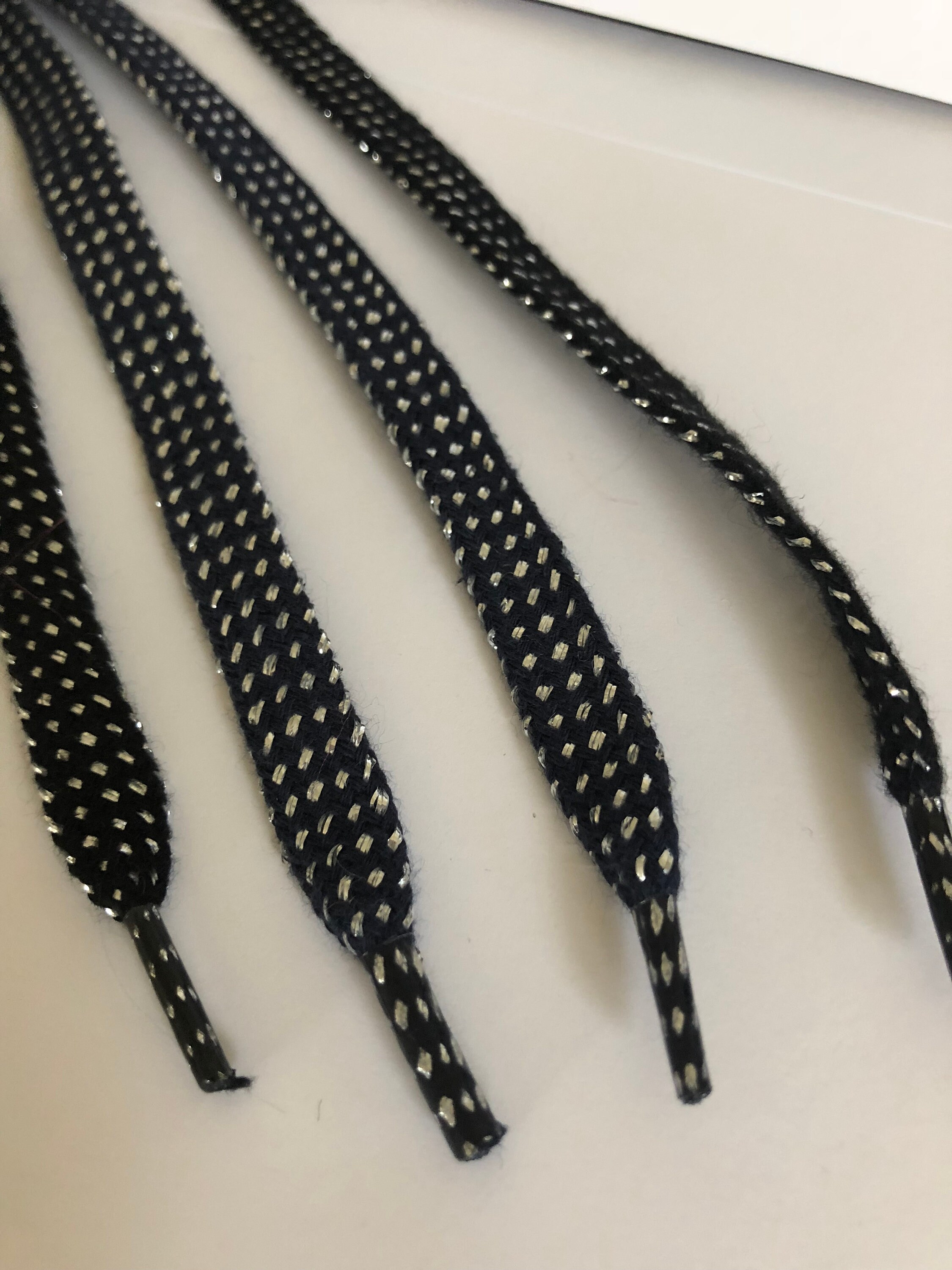 black glitter shoelaces