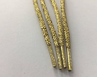 45 in (110  cm) long Gold Round Shoelace, Shimmery Shoelace, Glitter Shoelace, Shiny Shoelace, Shimmery Cord, Shiny Cord