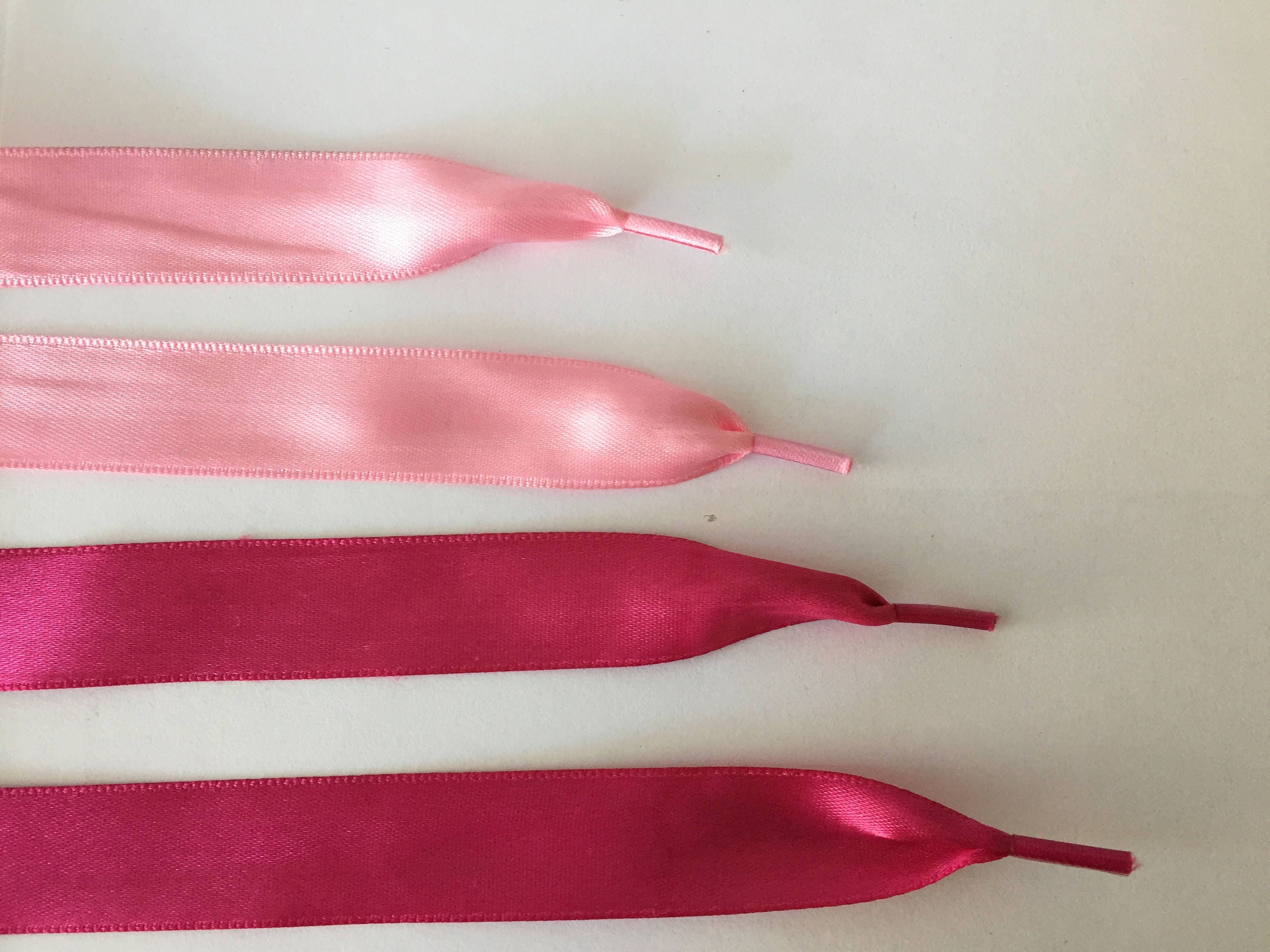 Pink Satin Shoelaces 47 Inch Long Fuschia Satin Shoelaces Etsy