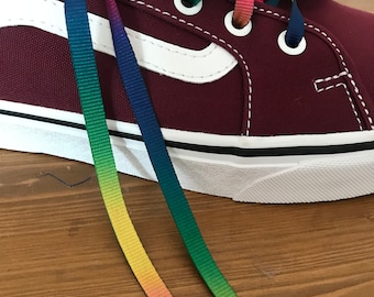 Rainbow shoelaces, Printed Shoelace, Shoelaces,  Puma Shoelaces, Satin Cord with tipping,  satin ribbon shoelaces, shoelace for trainers