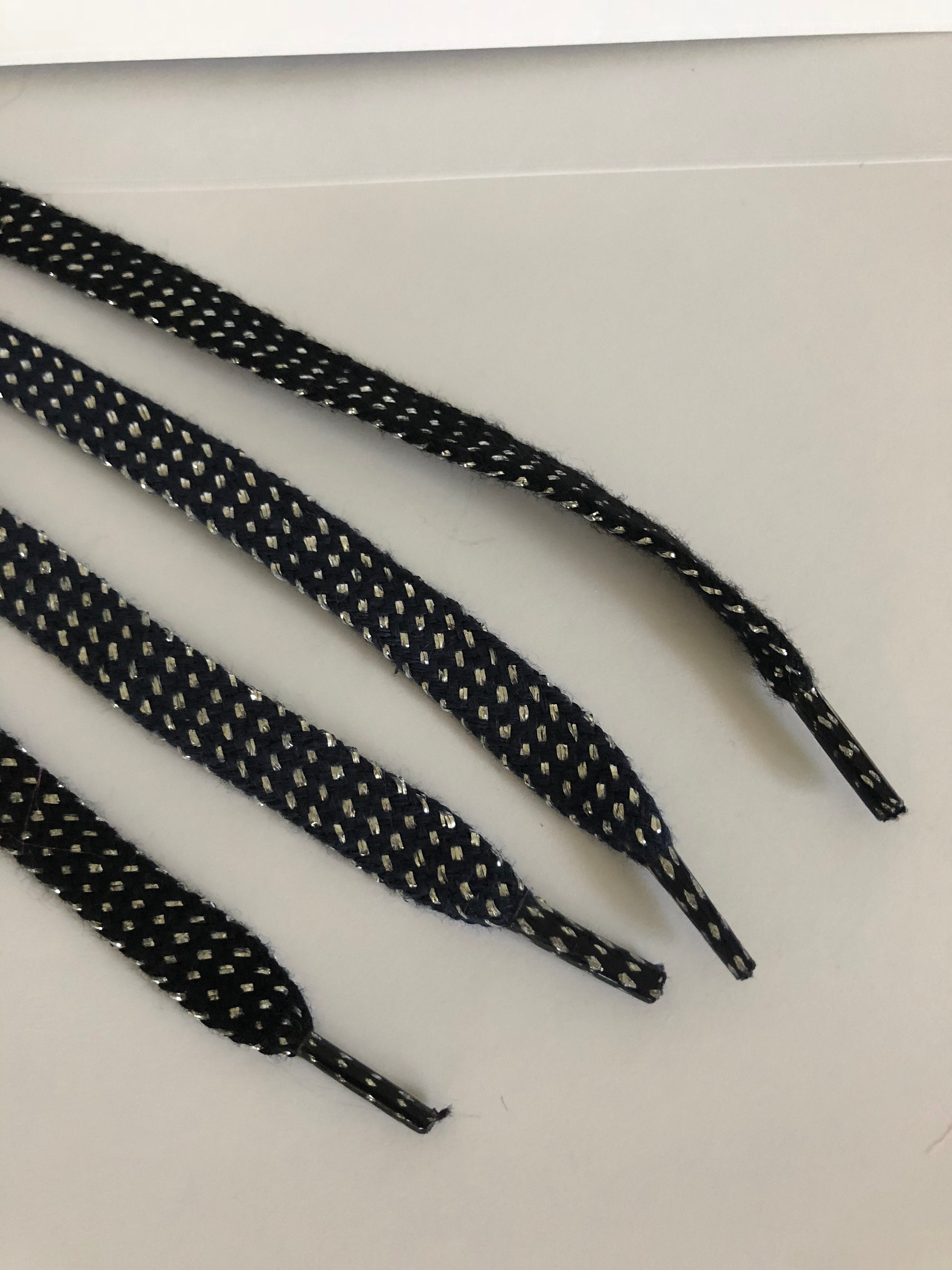 black glitter shoelaces