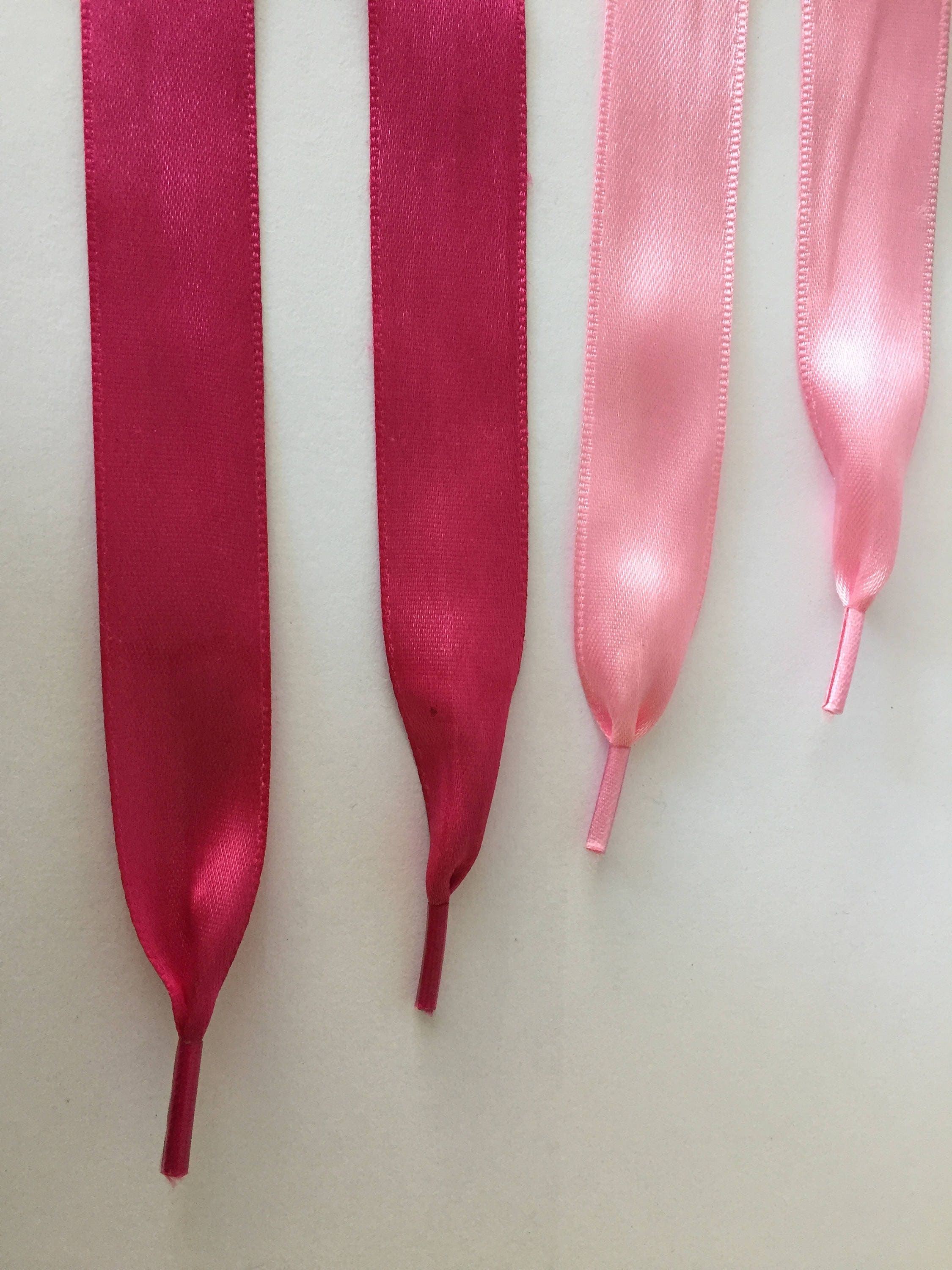 Pink Satin Shoelaces 47 Inch Long Fuschia Satin Shoelaces Etsy