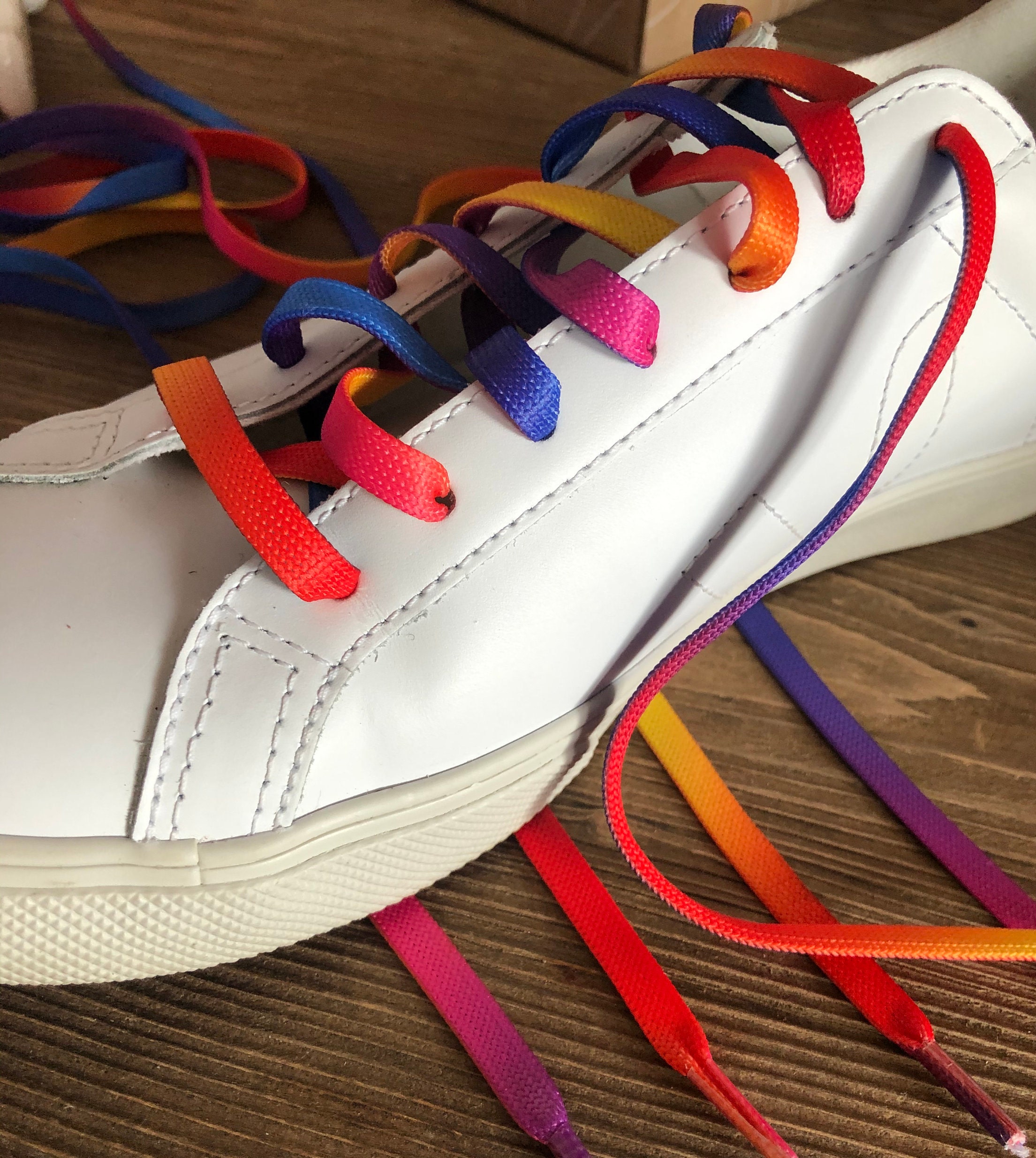 Rainbow Shoelaces Rainbow Printed Shoelace 50 Inches Long Etsy UK