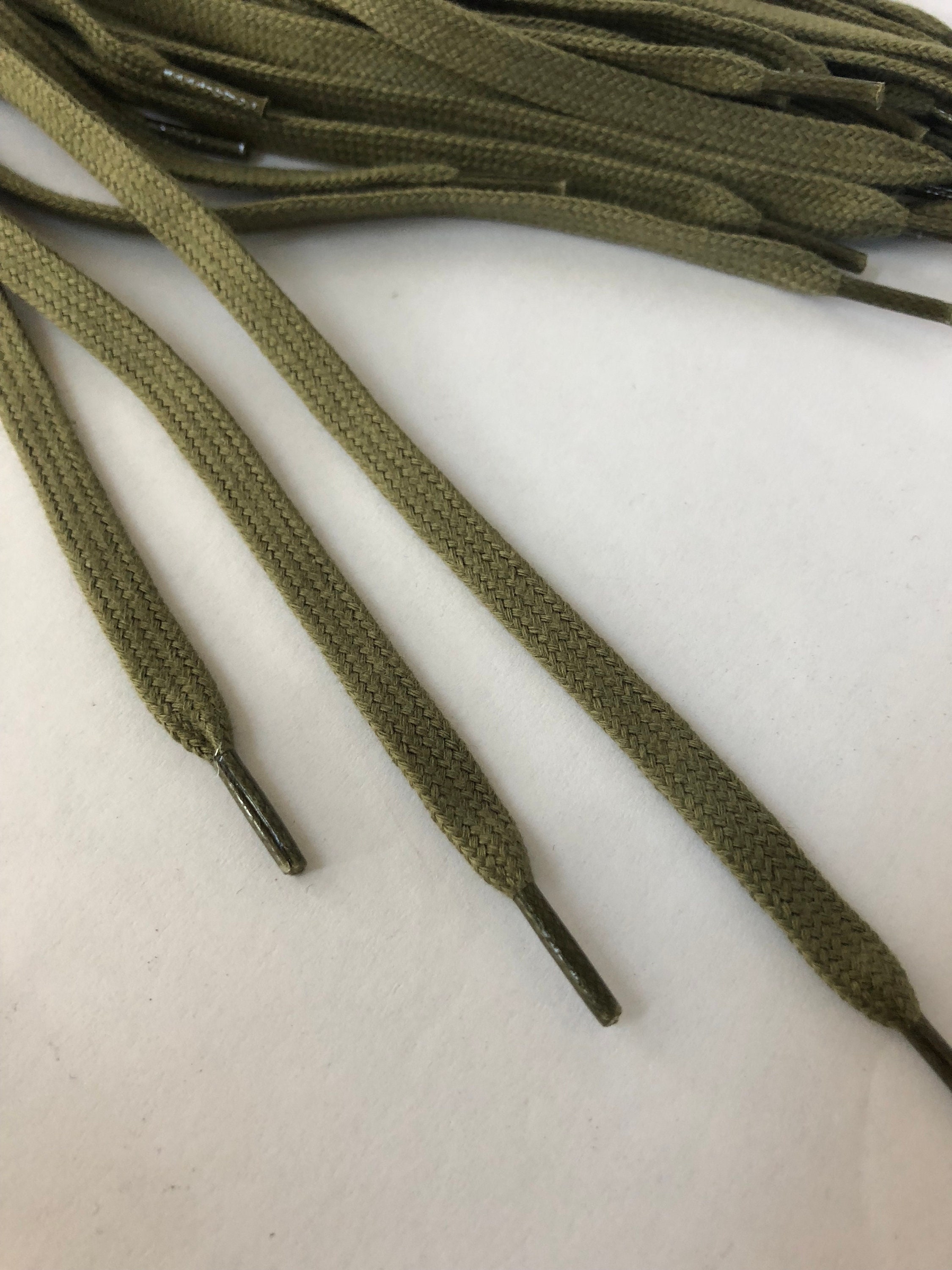 Khaki Cotton Shoelace, Colored Shoelace, Shoelace for Trainers, Cotton