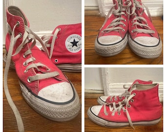 Vintage 90s grunge High top pink converse Chuck Taylor’s women’s size 7