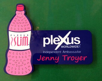 Plexus Bottle Name tag with slim and worldwide logo